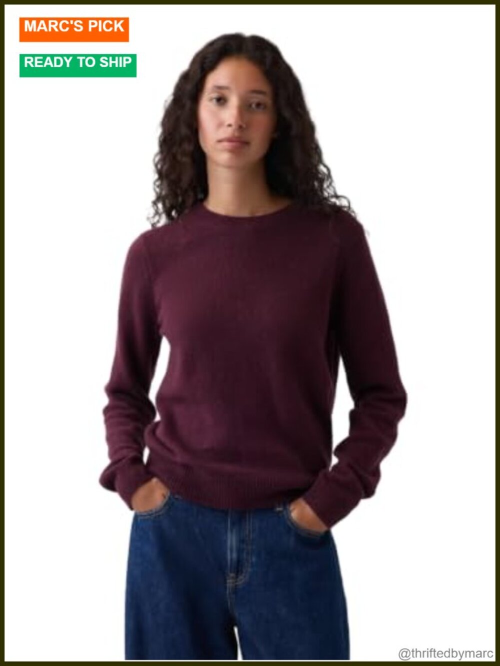 Soft Knit Crewneck Pullover Sweater Relaxed Fit Long Sleeve